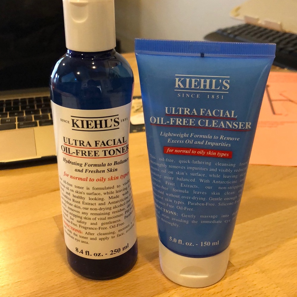 Kiehls oil free cleanser and toner
